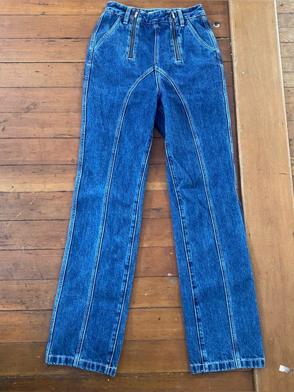 Self Portrait High Rise Wide Leg Jeans 25